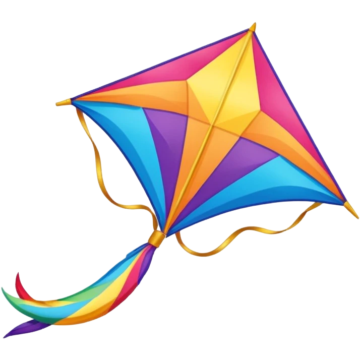 A colorful kite with a long tail emoji