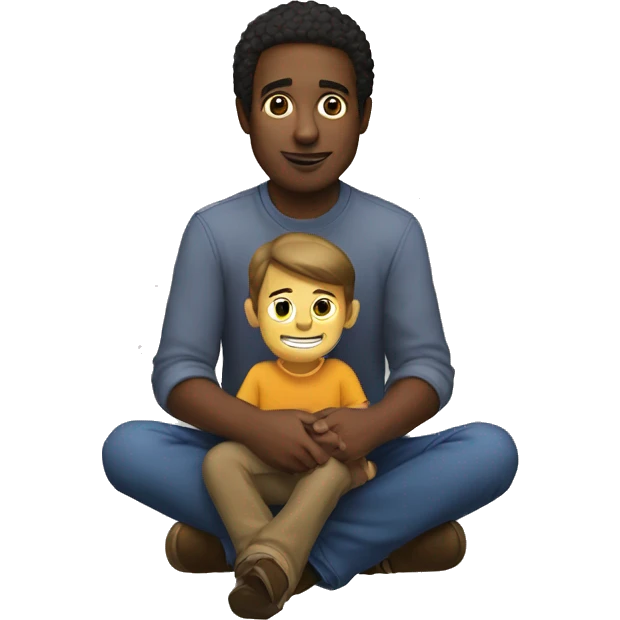 Steven hawkin with a child sitting on his lap emoji