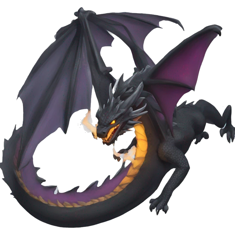 Dragón negro furia nocturna emoji