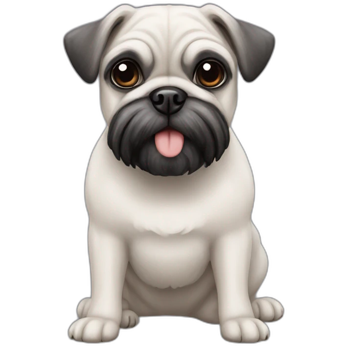 pug x schnauzer with white furr emoji