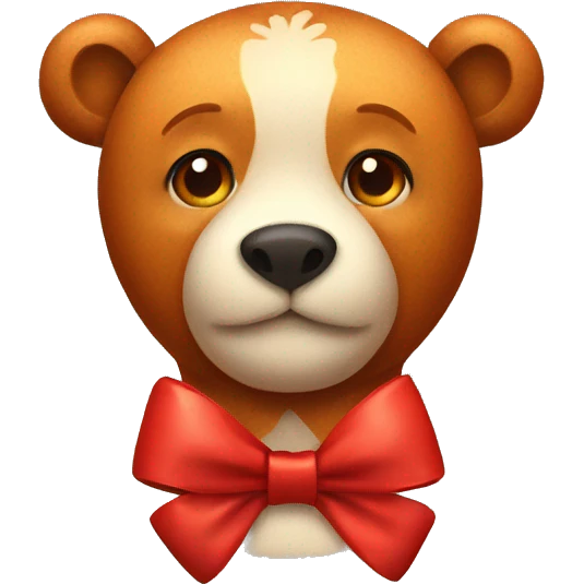  ginger bear red bow on neck  emoji
