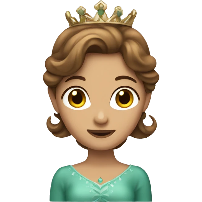princess apple emoji with brown hair emoji