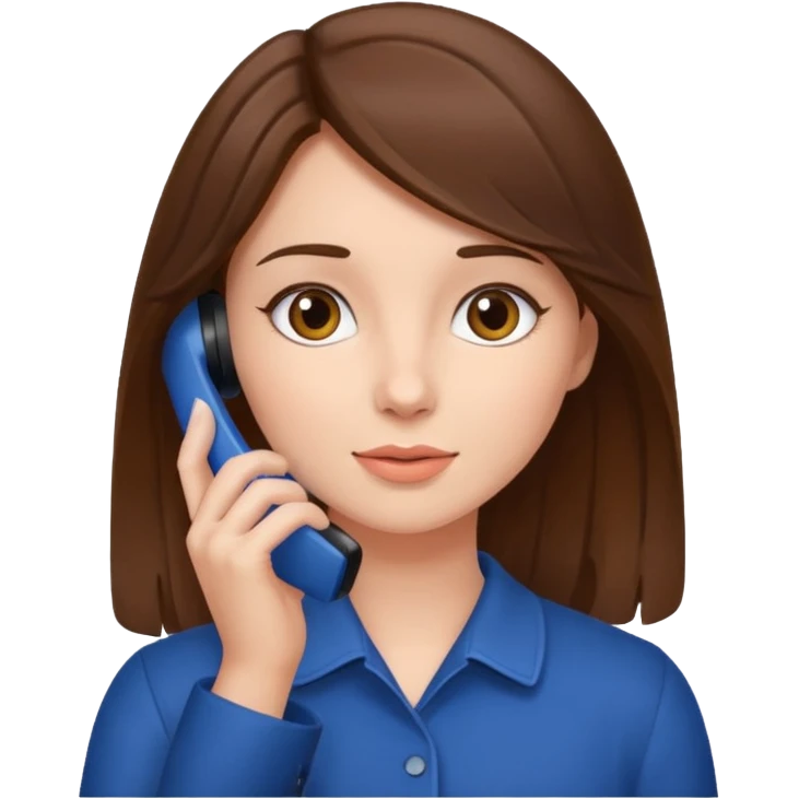 ￼ Brunette Haired Girl on the phone  emoji