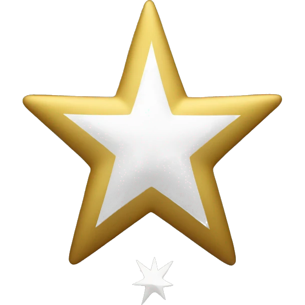 Half gold star half white star emoji