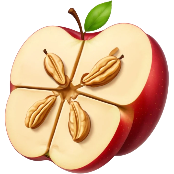 apple slices with peanut butter emoji