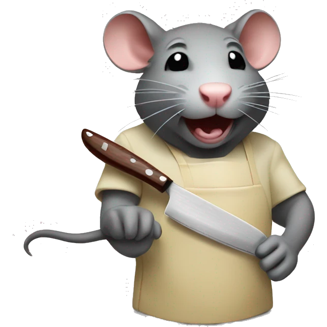 Rat cutting steak with knife emoji