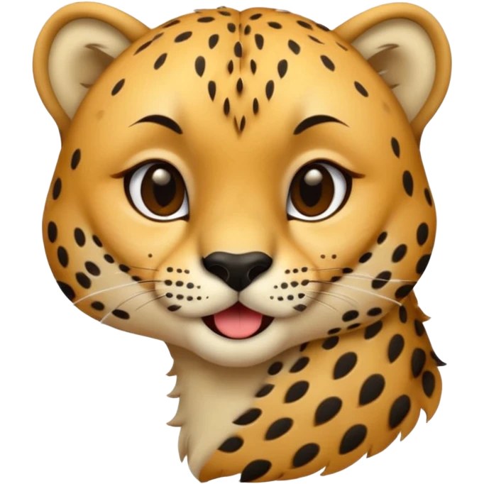 cheetah giving a kiss face emoji