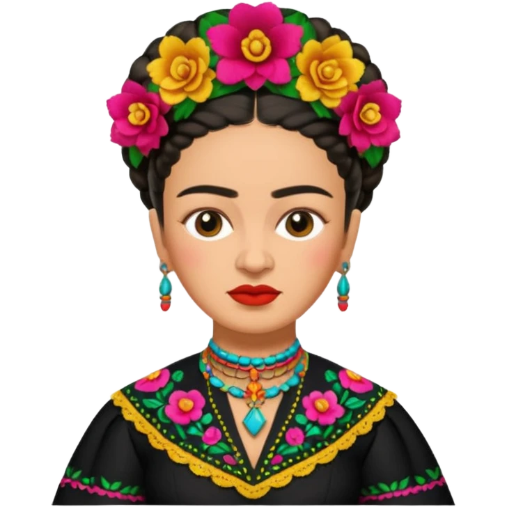 Frida Kahlo with mariachi emoji