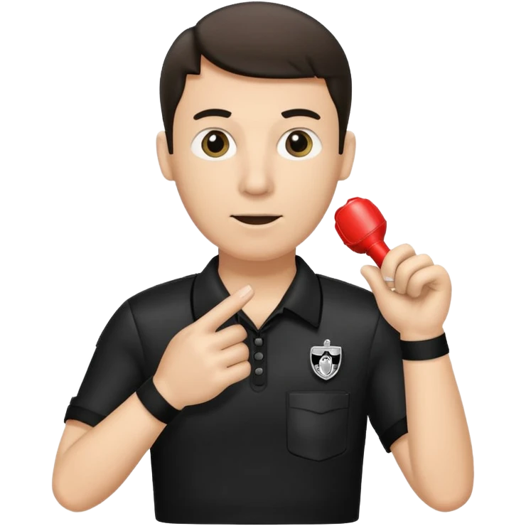 Referee, hold the whistle, black cloth emoji