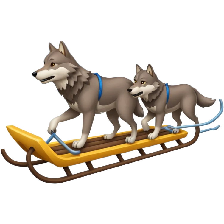 wolves pulling sled emoji