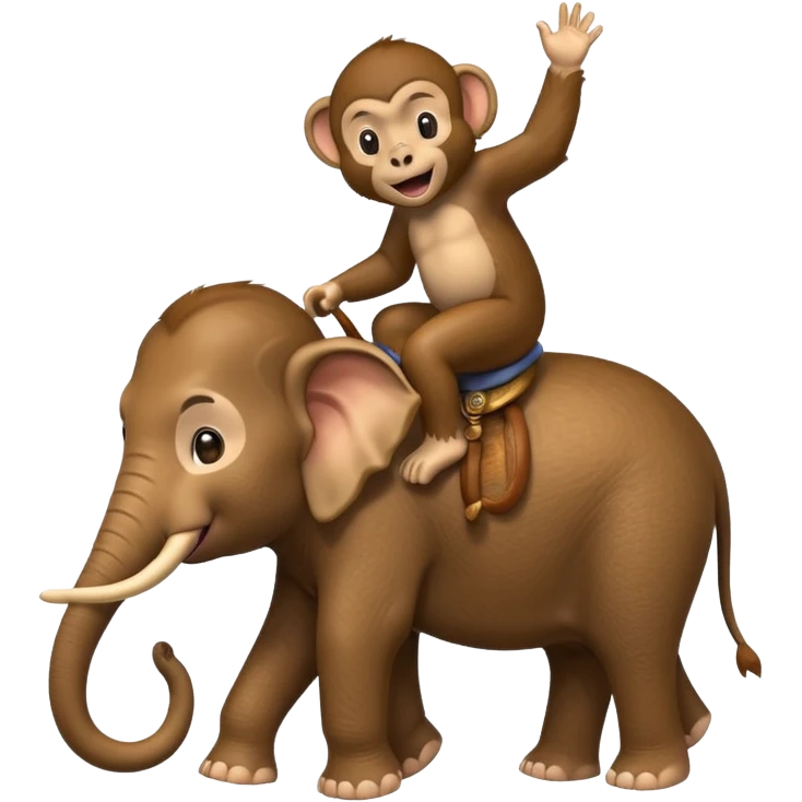 Monkey on elephant emoji