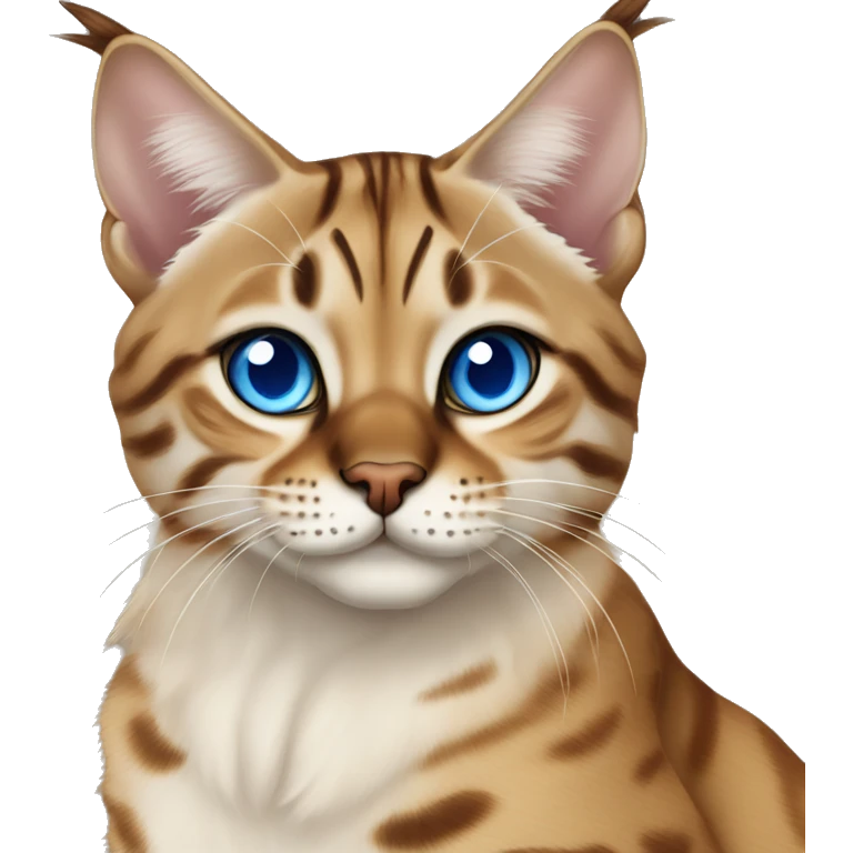 Lynx Bengal cat with Blue eyes sitting emoji