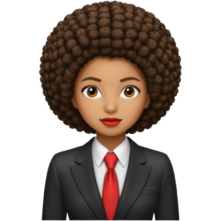 afro hair woman suit emoji