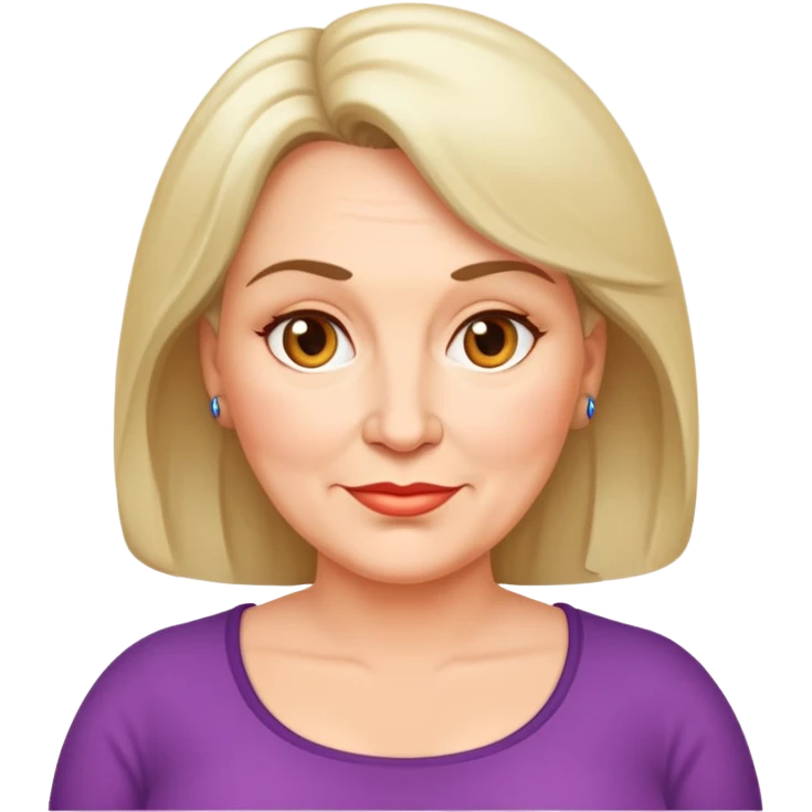 Middle-aged woman with a fuller figure, mid-40s emoji