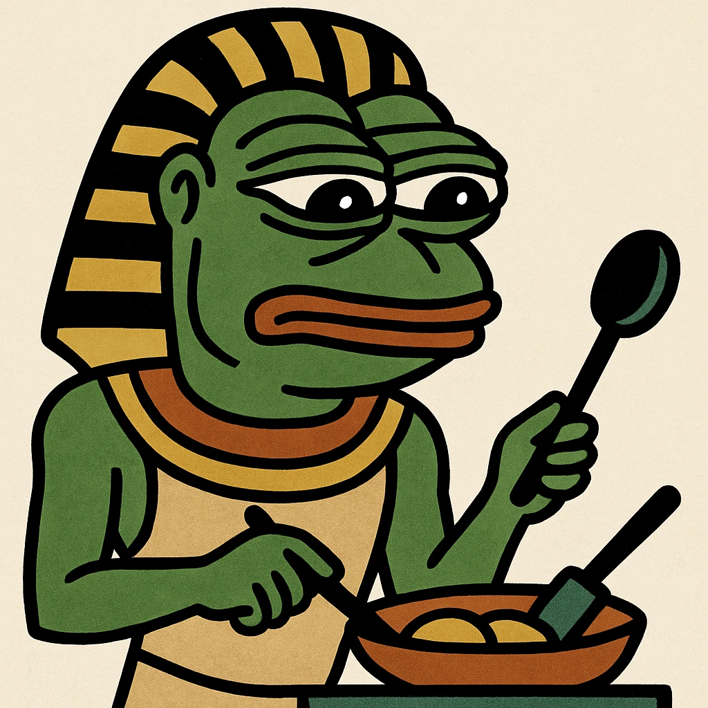 ancient Egyptian cooking scene in hieroglyphic style emoji