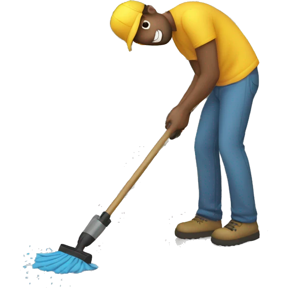 man cleaning driveway emoji