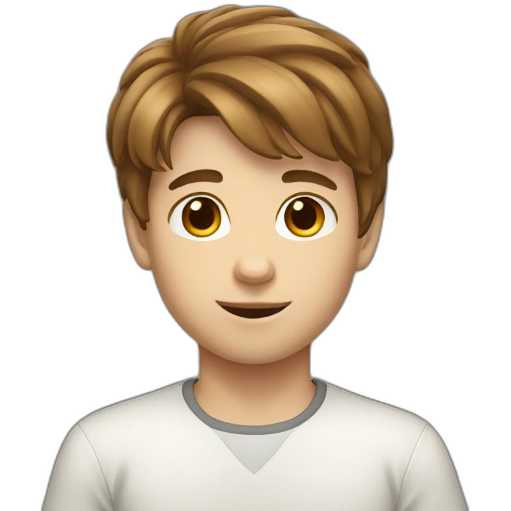white 10 years Boy Brown hair  emoji