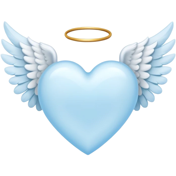 light sky blue heart with angel wing emoji