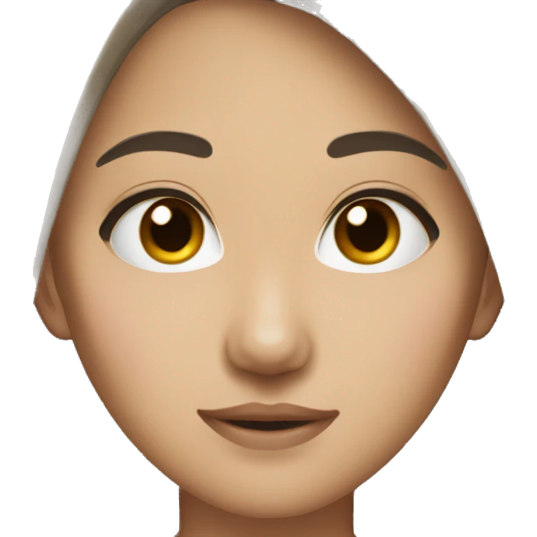 Asian girl brown hair black eyes emoji