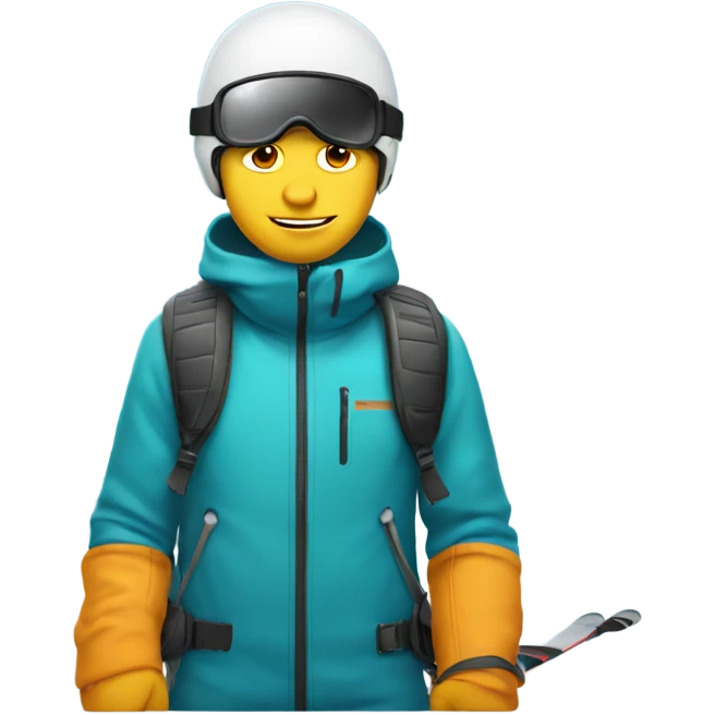 white guy with stubs in skiing gear emoji