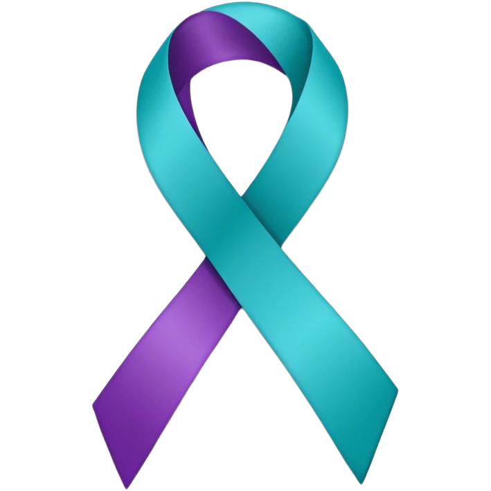 Purple and teal Suicide awareness ribbon emoji