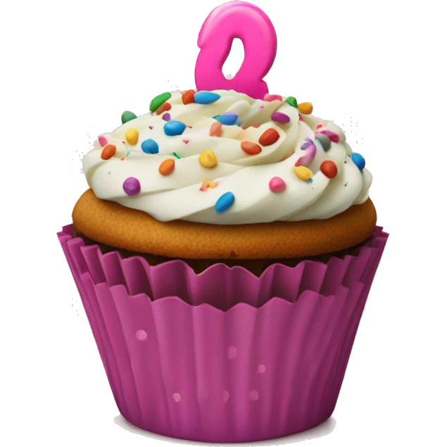 Birthday cupcake with 20 Number on it  emoji