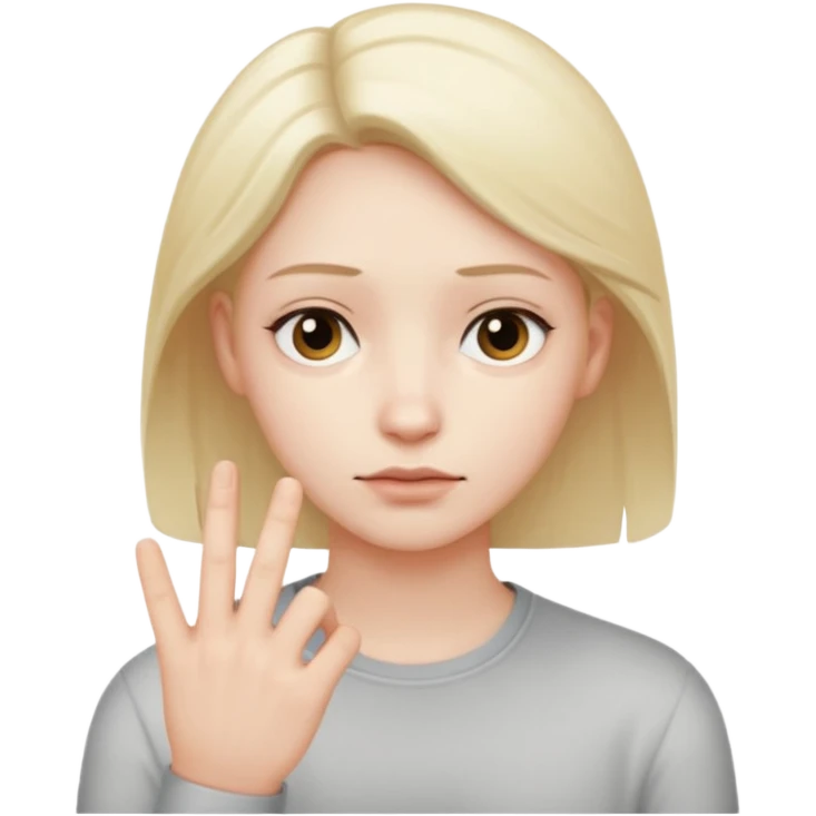 uhh pensive face with hand with fingers splayed on the left emoji
