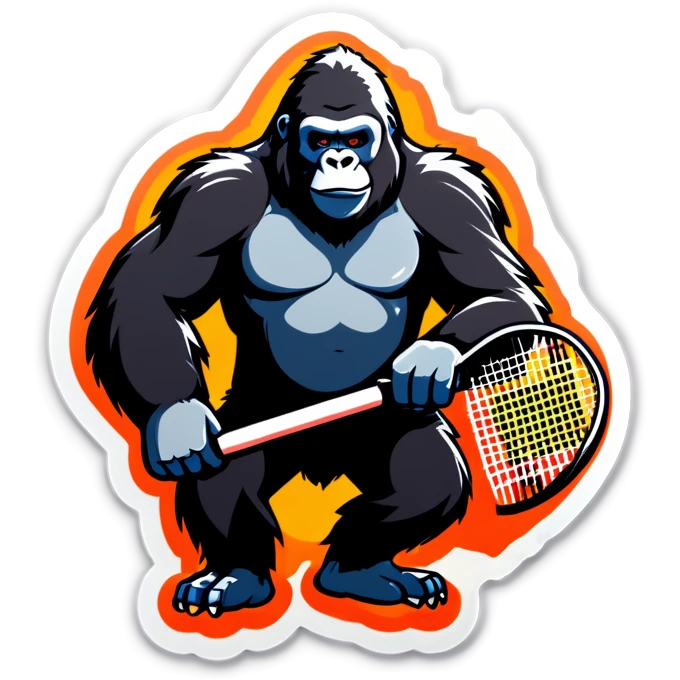 Gorilla with Padel racket emoji