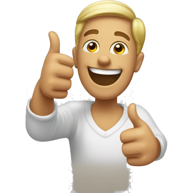 Happy thumbs up emoji