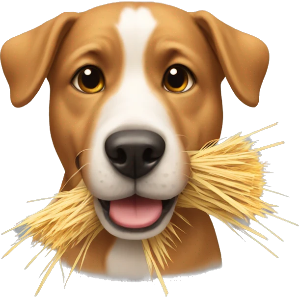 Dog with hay emoji