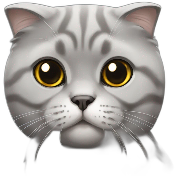 Grey Scottish fold cat emoji