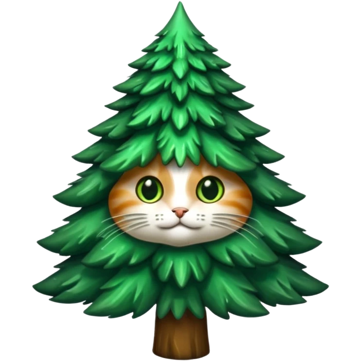 je veux un chapin ! un chat fusionné avec un sapin emoji