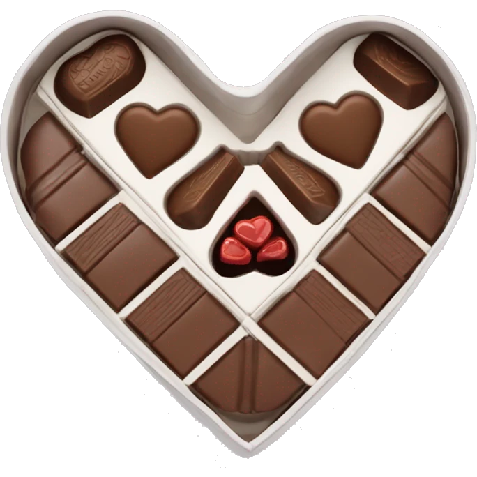 white heart shaped box with chocolates in it emoji