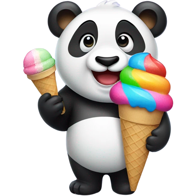 Panda eating ice cream emoji