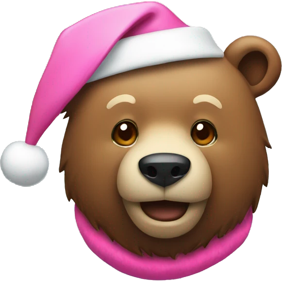 bear with pink santa hat emoji