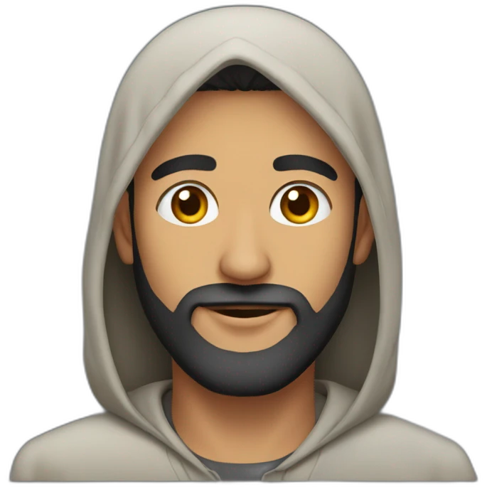young Arab man with a thick beard emoji