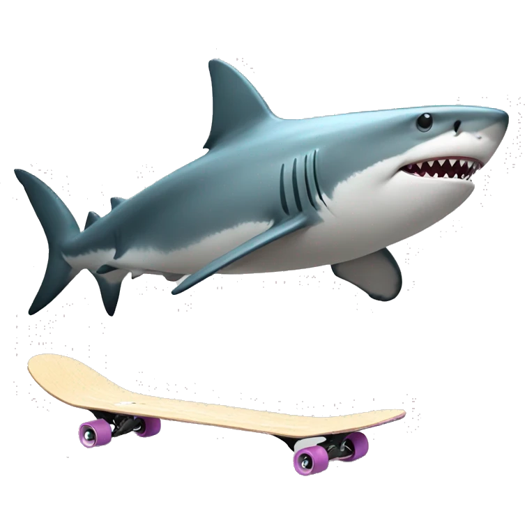 shark skateboarding emoji