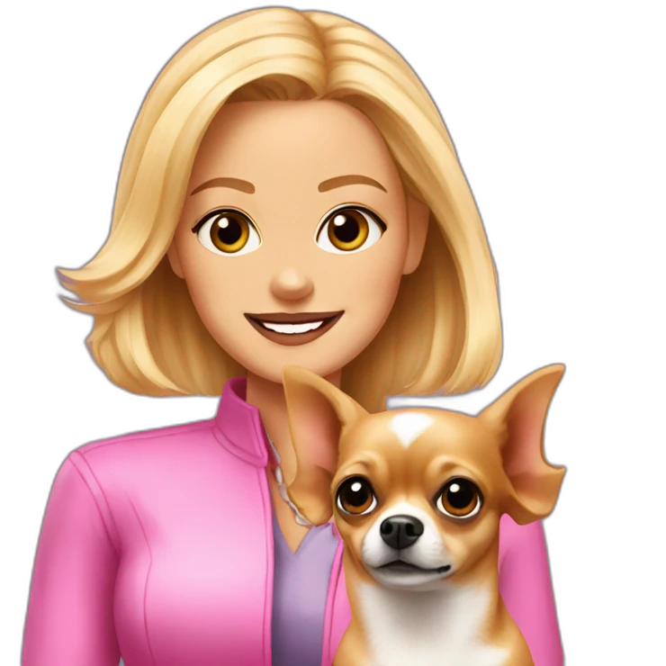 Legally blonde with chihuahua emoji