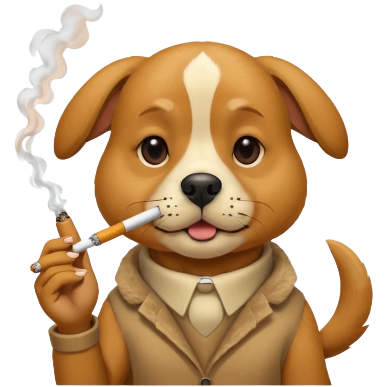 Dog smoking  emoji