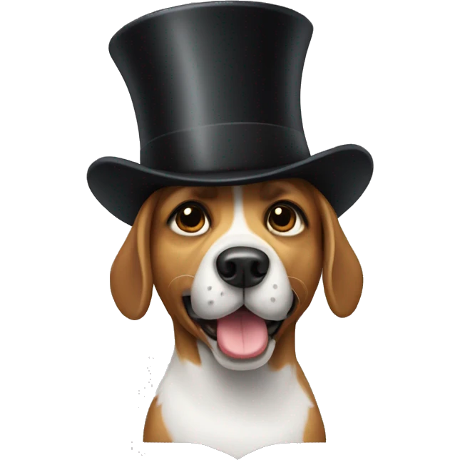 dog with a top hat emoji