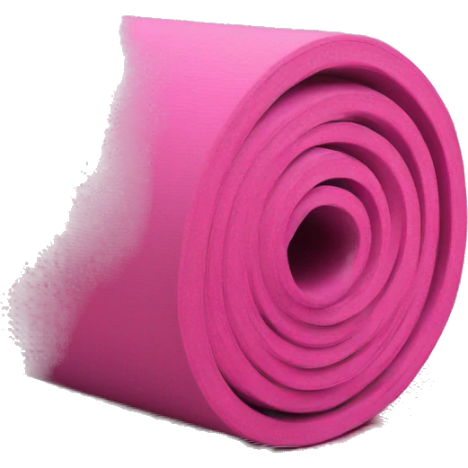 Pink half rolled out yoga mat emoji