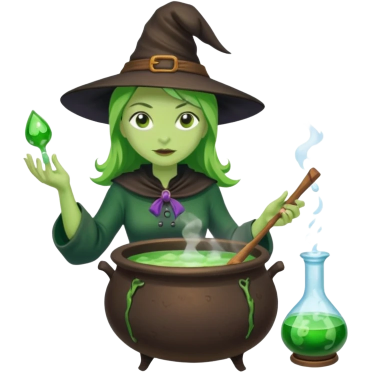 green witch cooking potion emoji