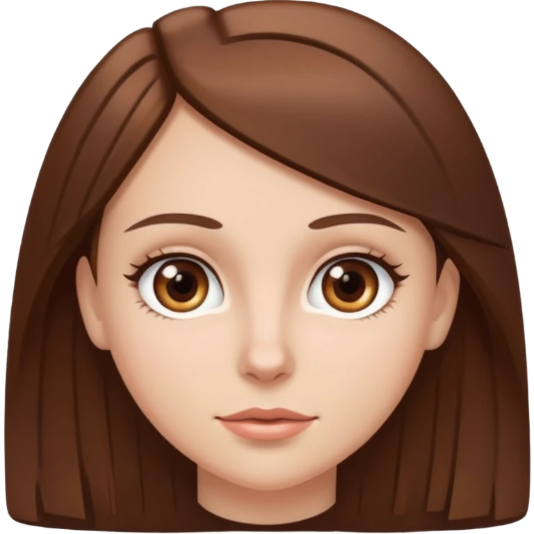 garota branca com o cabelo liso castanho e olhos castanhos emoji