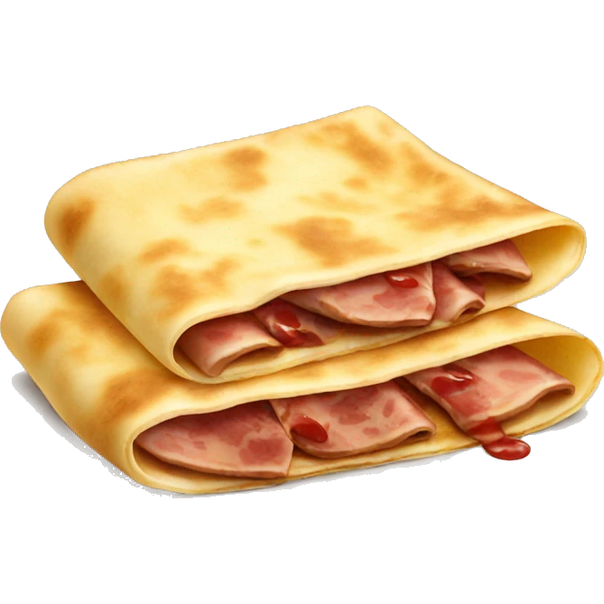 crepes with meat emoji