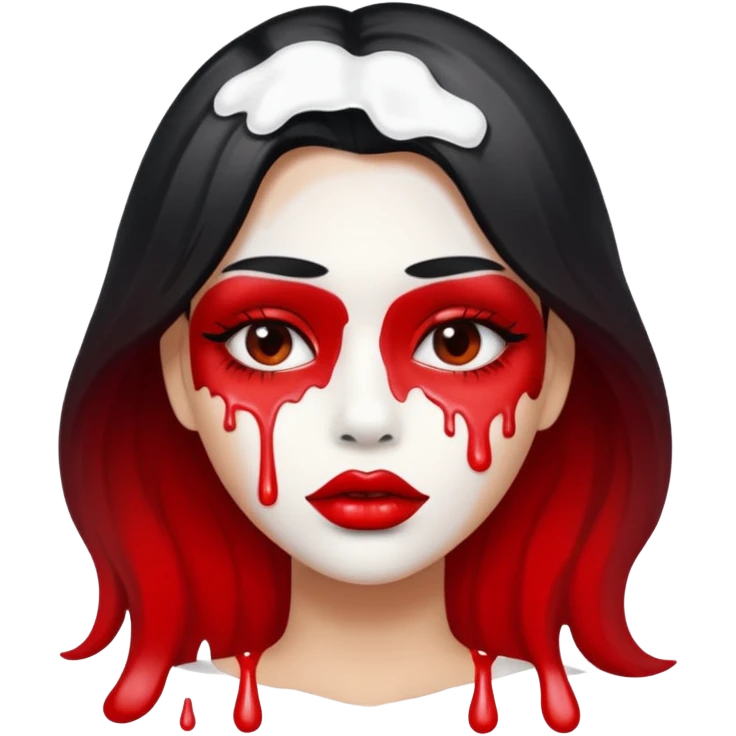 White paint dripping from hot red ombre  lips emoji