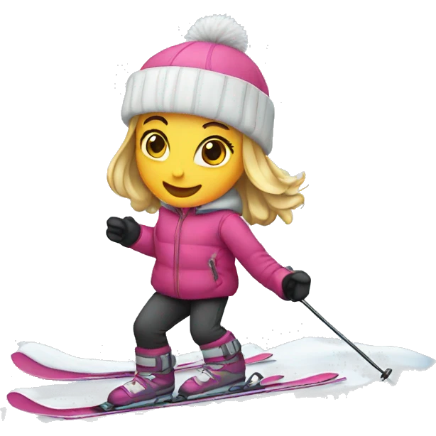 Sweet girls skiing emoji