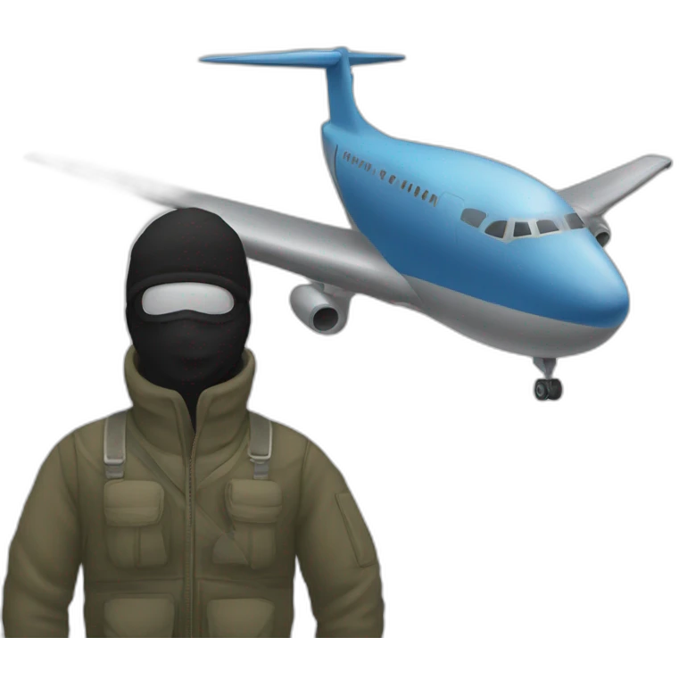 Balaclava Guy and plane emoji
