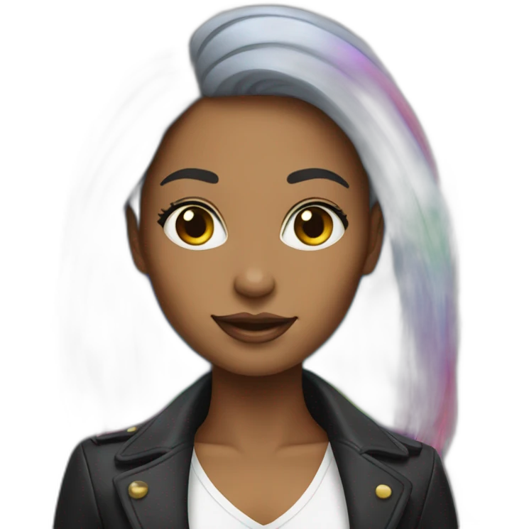 Posh-Girl-with-raibow-hair emoji