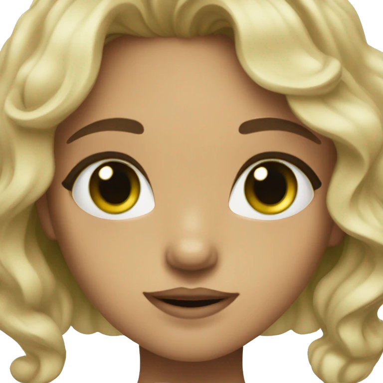 Girl with black sort of wavy hair green eyes and tanish skin emoji