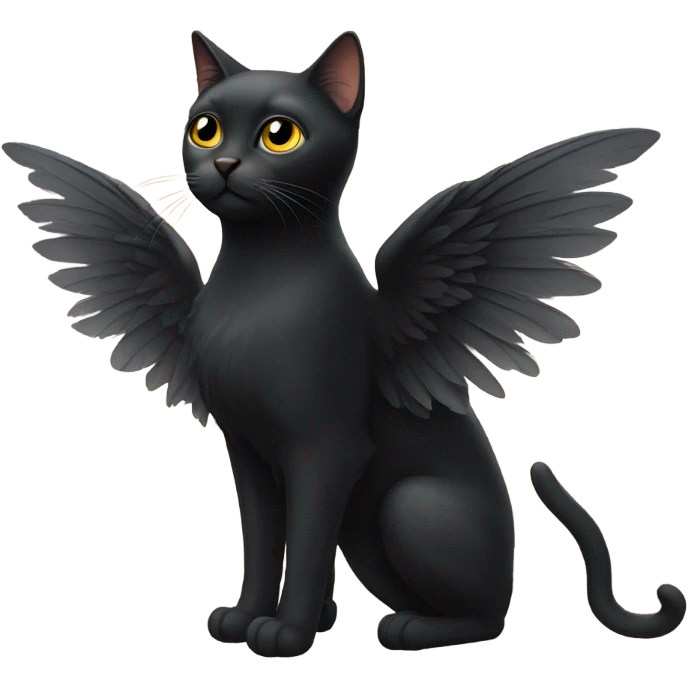 black cat wearing wings  emoji